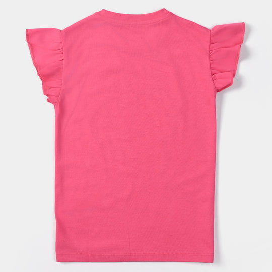 Girls Cotton Jersey T-Shirt H/S Z Cool Garfield-Hot Pink