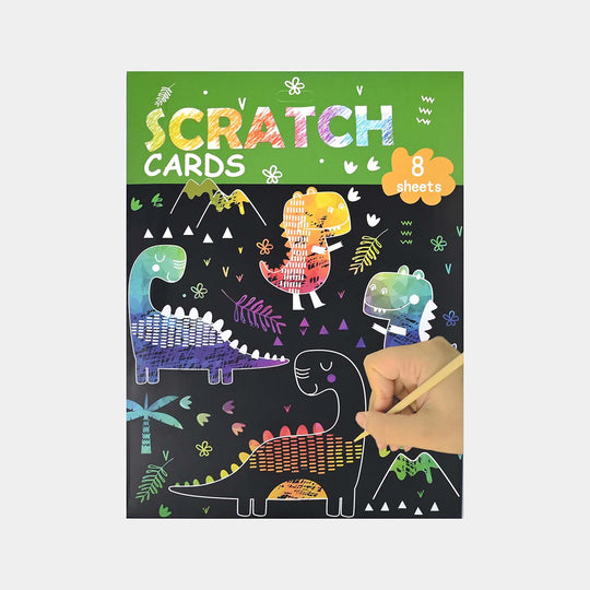Dinosaur-Themed Scratch Art Cards – 8 Sheets