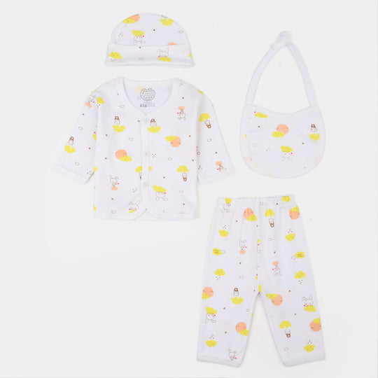 Infant Unisex Winter Suit 4Pcs Bunny-Yellow