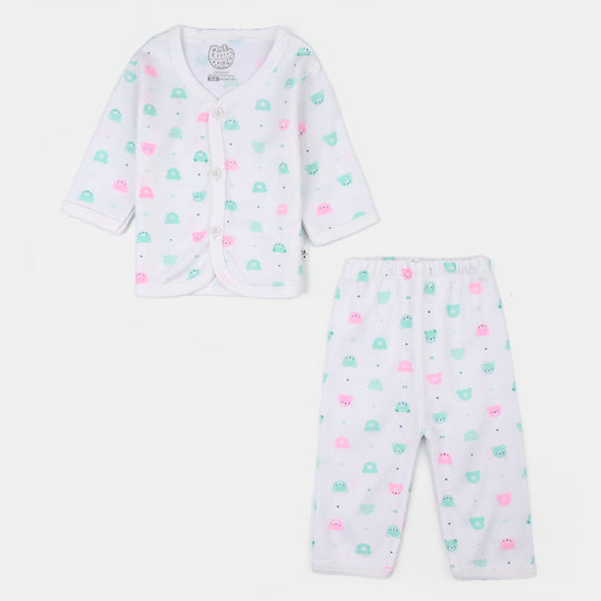 Infant Unisex Winter Suit 4Pcs Bear Face-Green