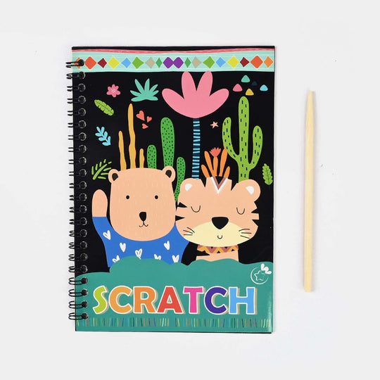 Rainbow Scratch Notepad – Bear, Tiger & Cactus Design