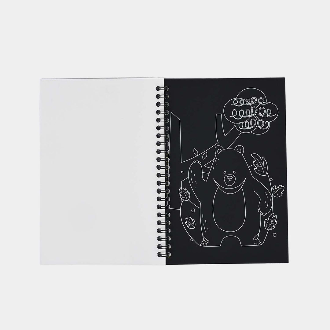 Rainbow Scratch Notepad – Bear, Tiger & Cactus Design