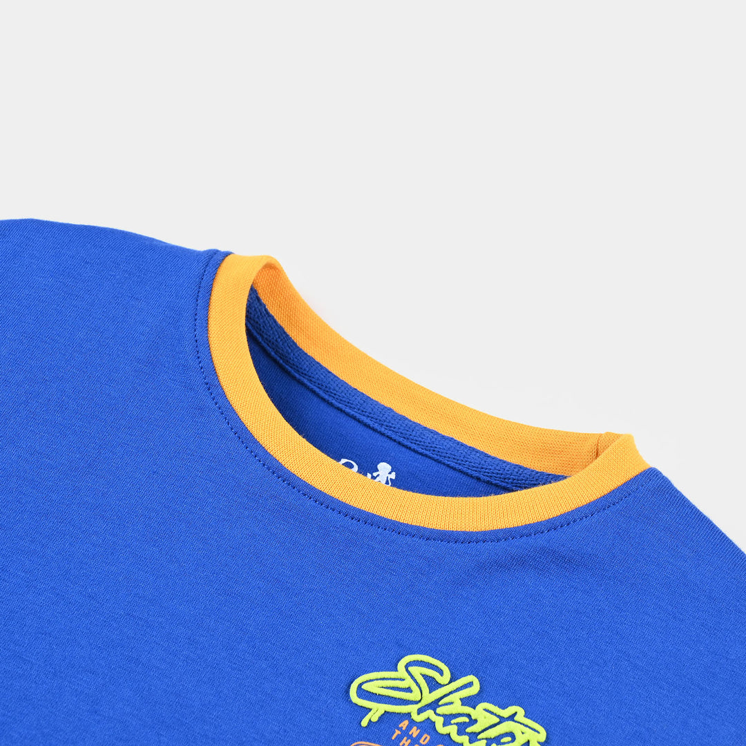 Boys Cotton Jersey T-Shirt F/S Skaters-C.Blue