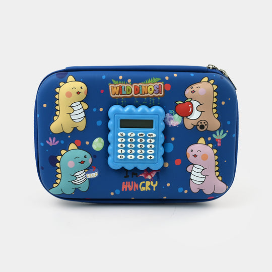 Stationery Pencil Pouch with Built-in Calculator