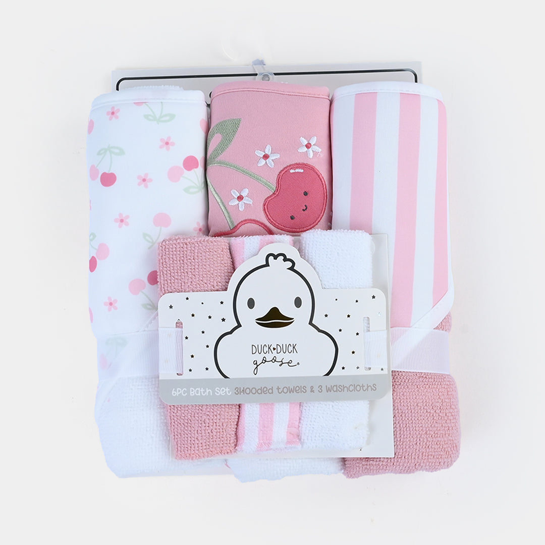 6Pcs Bath Towels & Washcloths Set