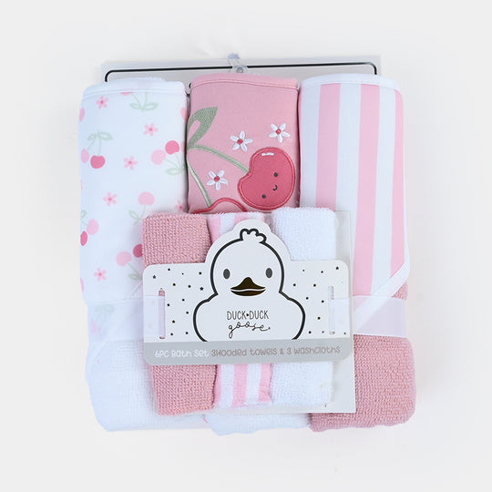 6Pcs Bath Towels & Washcloths Set