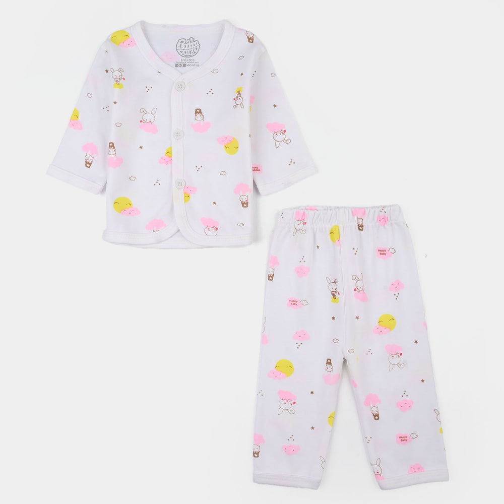 Infant Unisex Winter Suit 4Pcs Bunny-Pink