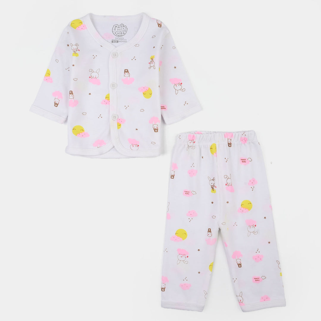 Infant Unisex Winter Suit 4Pcs Bunny-Pink