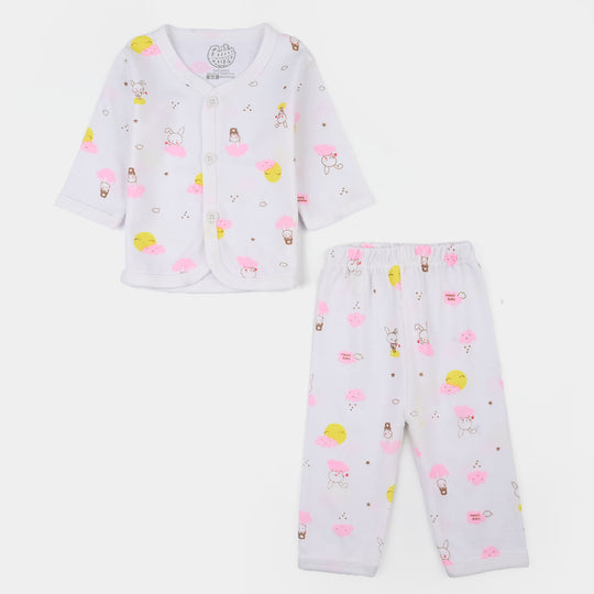 Infant Unisex Winter Suit 4Pcs Bunny-Pink