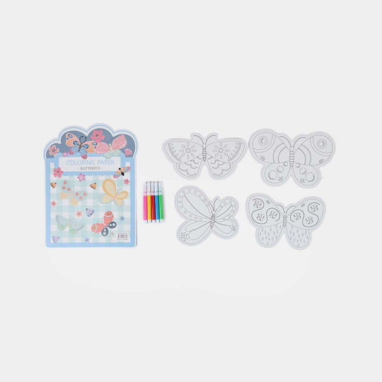 Coloring Paper with Marker Set