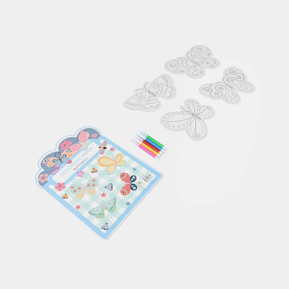 Coloring Paper with Marker Set