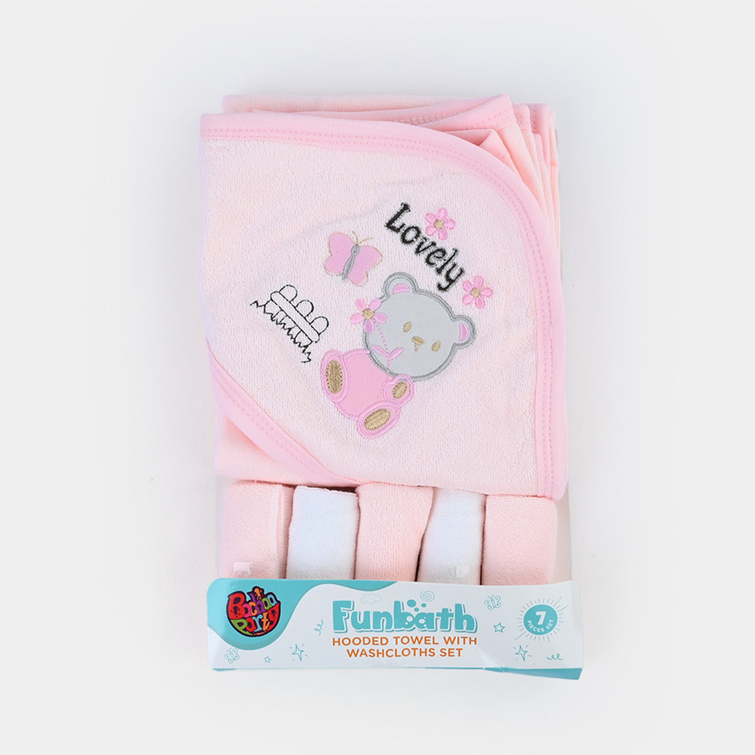 BP Hooded Bath Towel 7Pcs | Pink