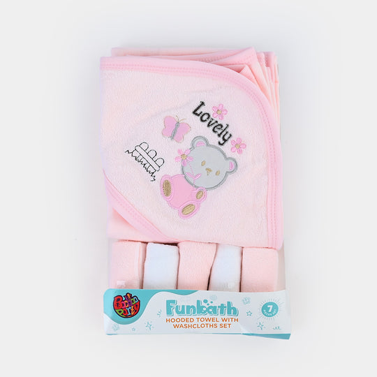 BP Hooded Bath Towel 7Pcs | Pink