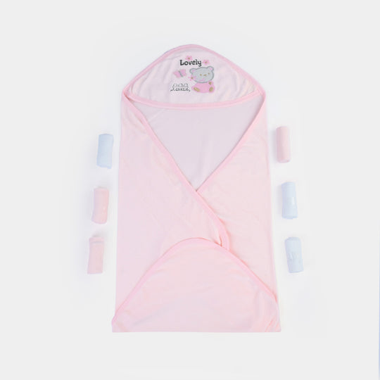 BP Hooded Bath Towel 7Pcs | Pink