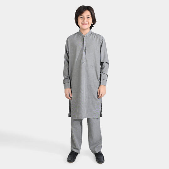 Boys Poly Viscose Shalwar Suit (Blended)-GREY