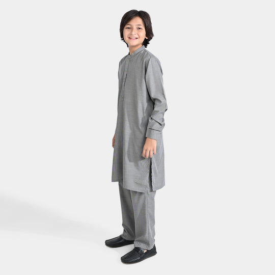 Boys Poly Viscose Shalwar Suit (Blended)-GREY