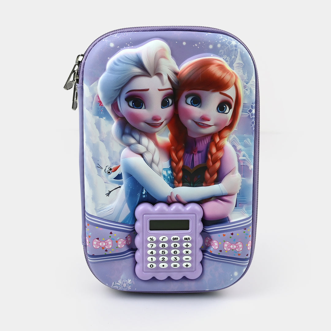 Stationery Pencil Pouch with Built-in Calculator