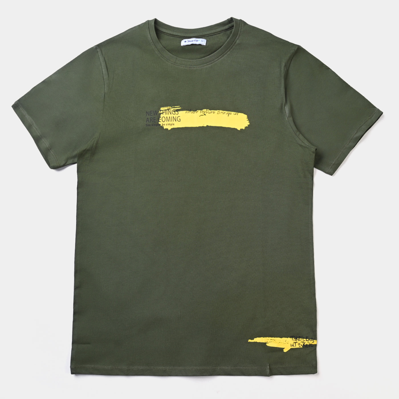 Teens Boys Cotton Jersey Tees H/S New Things-Olive