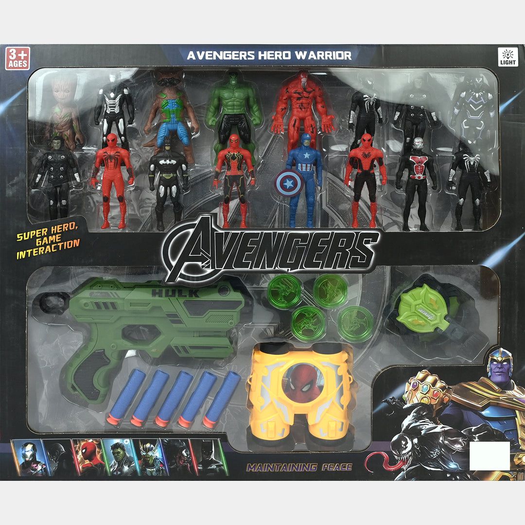 Superhero Action Figure & Blaster Playset