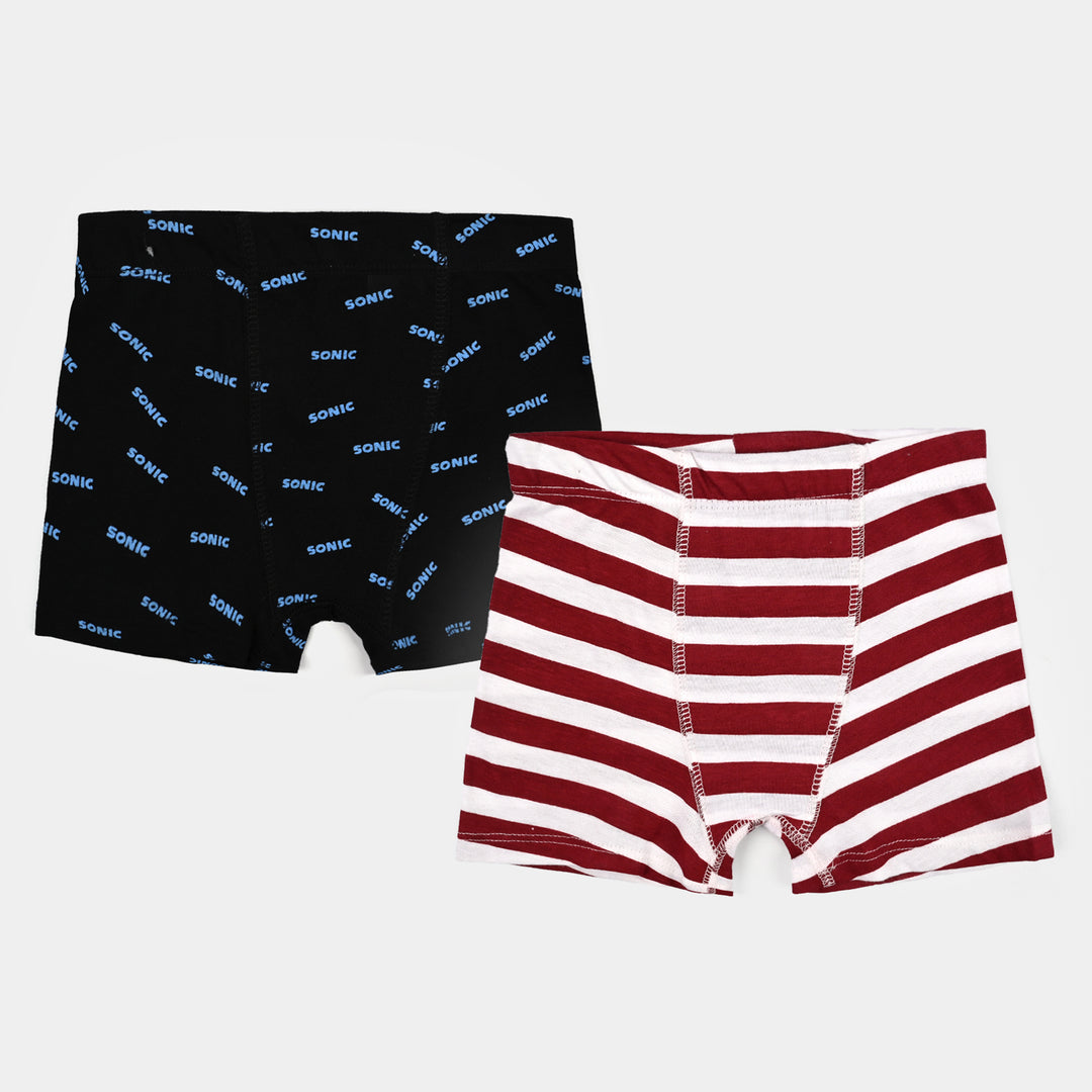 Boys Cotton Jersey  Boxer-Stripe & Character AOP-Black.Maroon