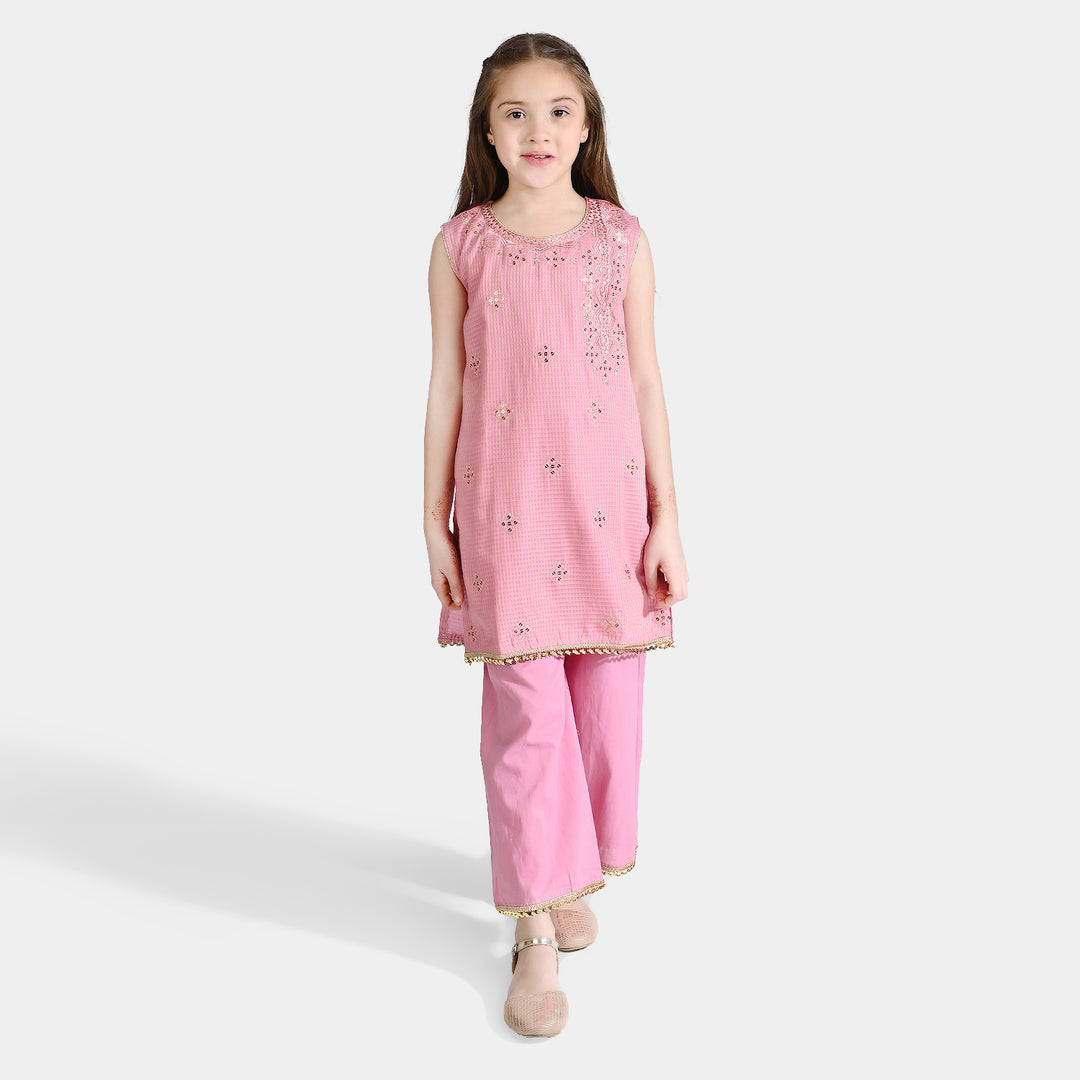 Girls Jacquard 2 pcs Glitter - T.Pink