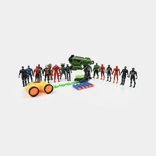 Superhero Action Figure & Blaster Playset