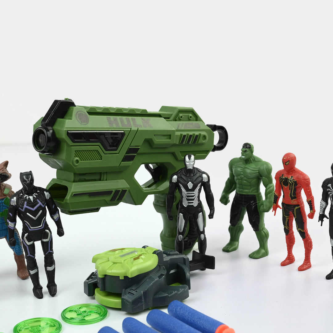 Superhero Action Figure & Blaster Playset