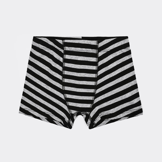 Boys Cotton Jersey Boxer-Basic & Stripe-Black.Beige