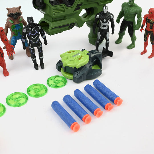Superhero Action Figure & Blaster Playset