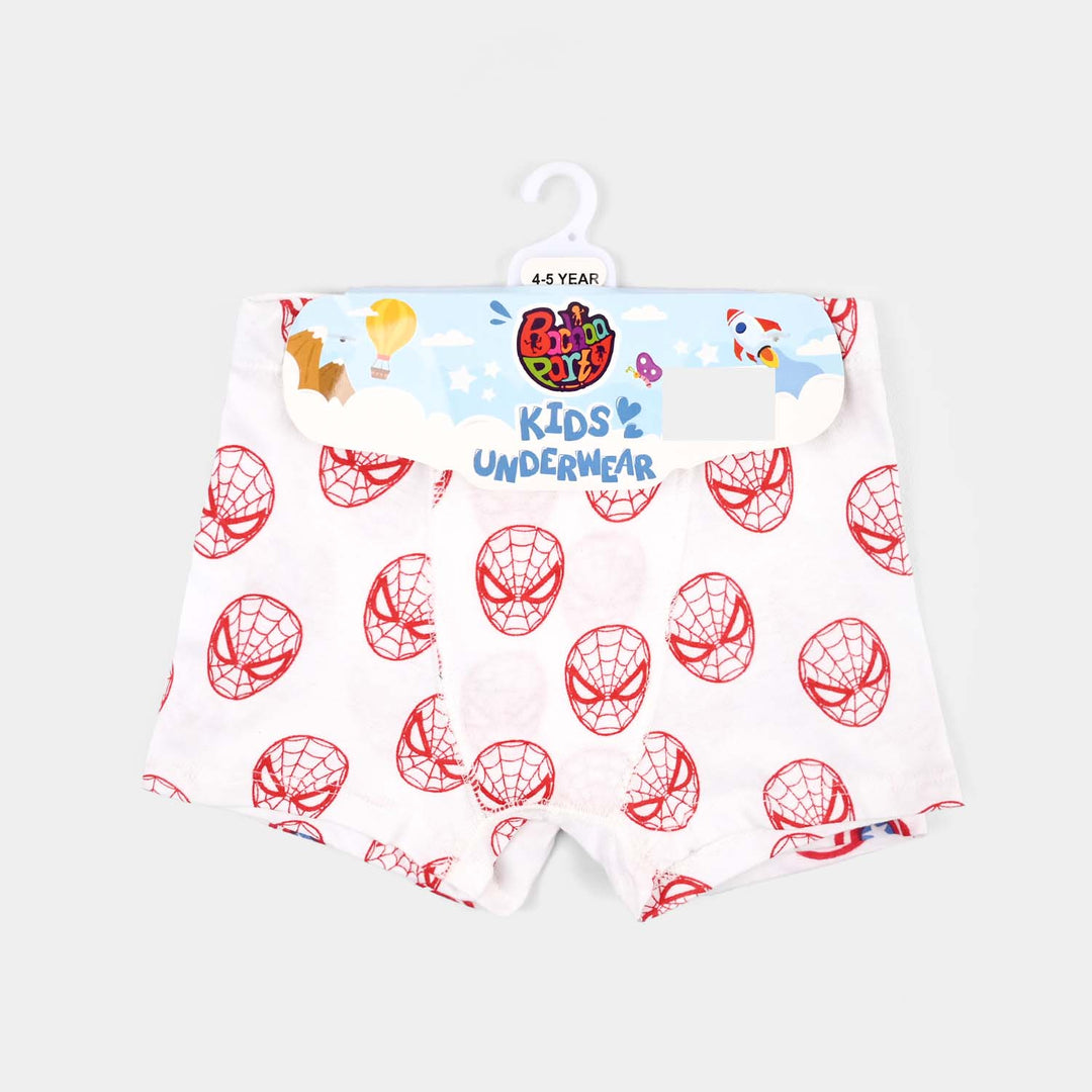 Boys Cotton Jersey Boxer-Super Hero-White