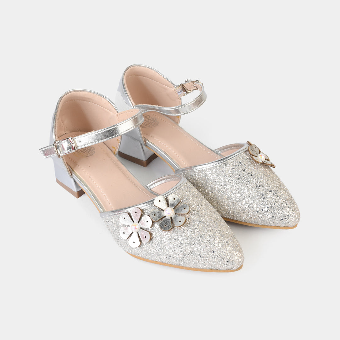 Girls Pumps Heels ZP-159-SILVER