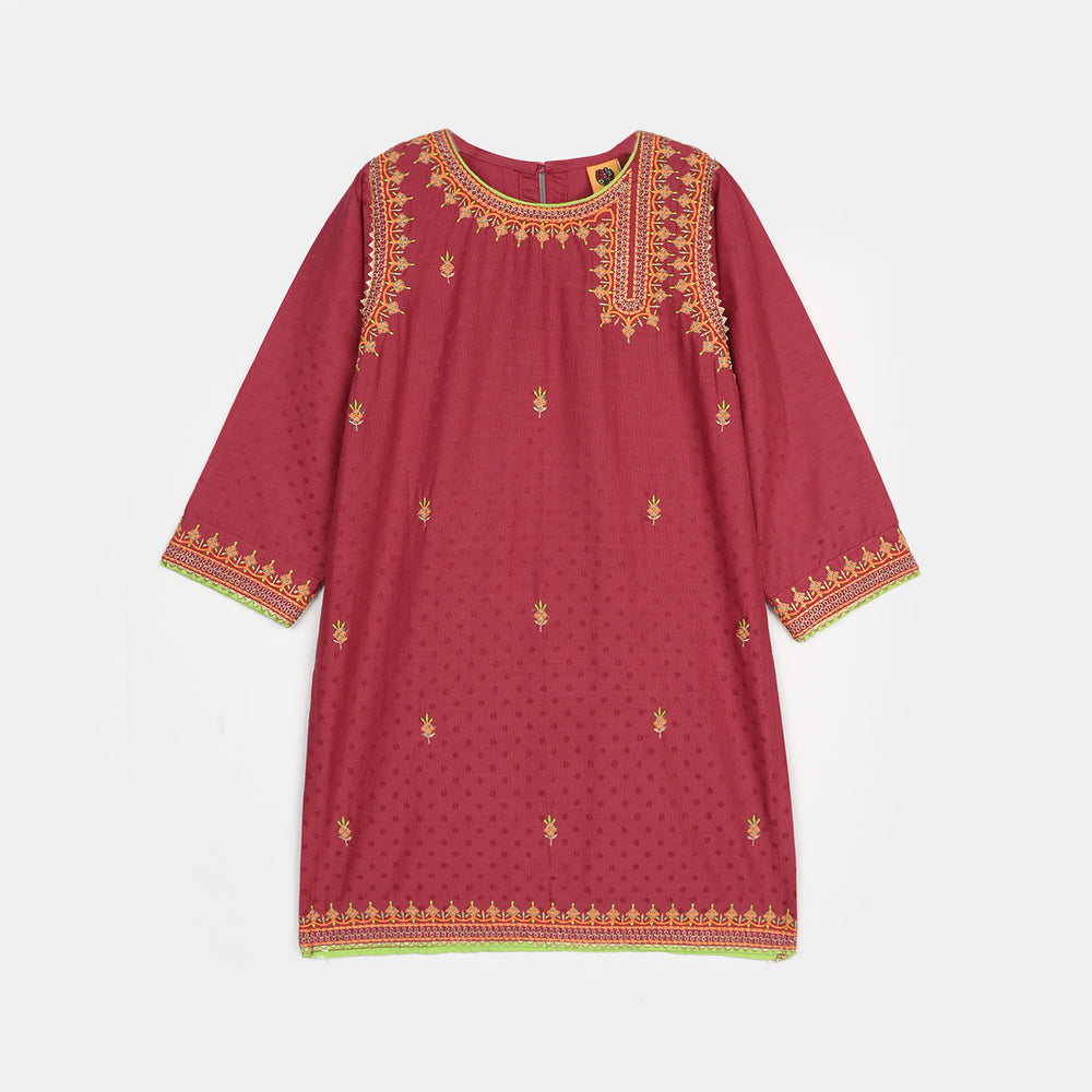 Girls Viscose 3-Piece Set (Falak) - Magenta