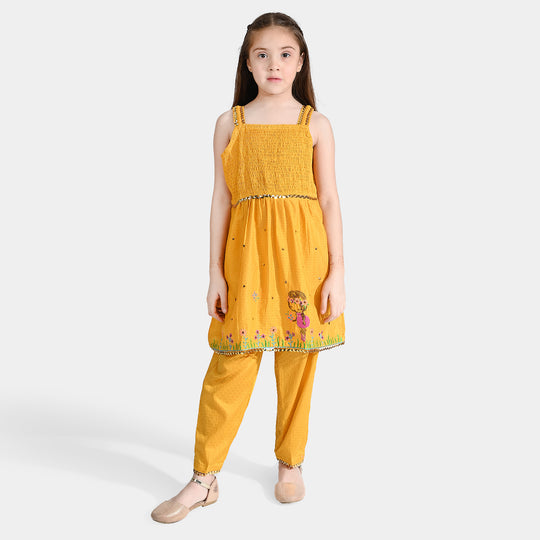 Girls Jacquard 2 pcs Little Garden - Mustard