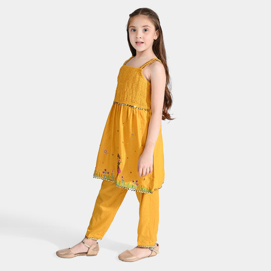 Girls Jacquard 2 pcs Little Garden - Mustard