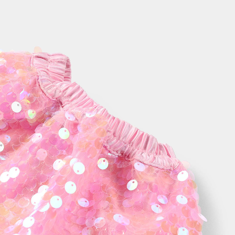 Infant Girls Sequence Skirt Stars-Pink