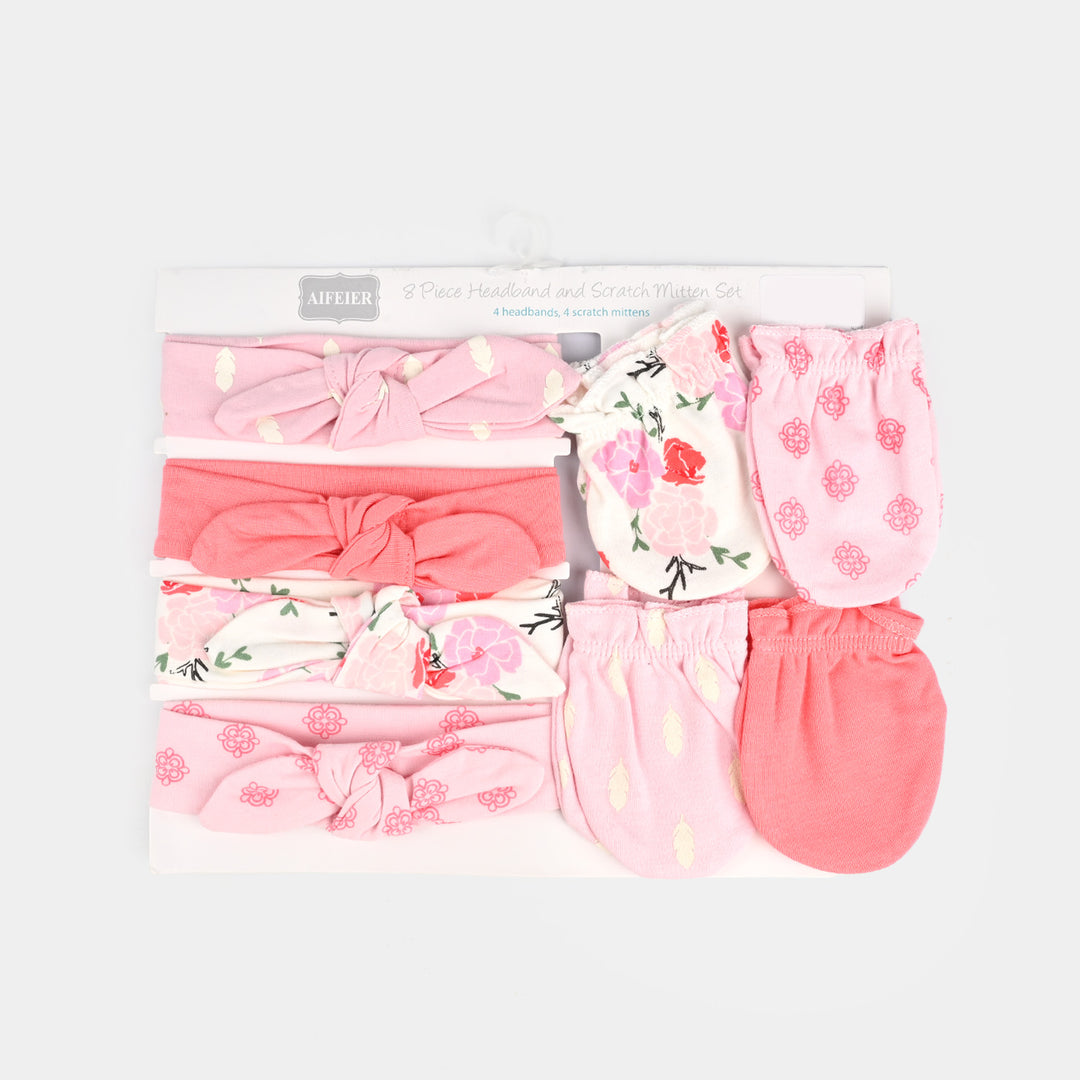 8-Piece Baby Headband & Mittens Set
