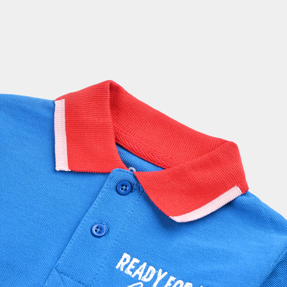 Boys Cotton Pk Polo Ready For Adventure-R.B.White