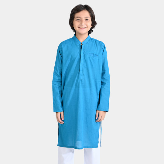 Boys Jacquard Basic Kurta (Self Boti)-Turkish