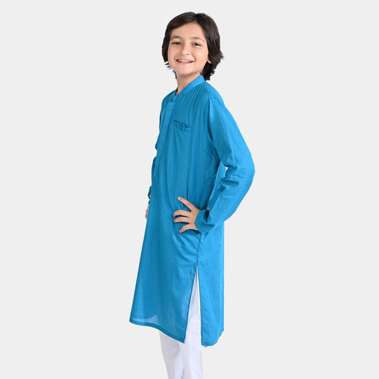 Boys Jacquard Basic Kurta (Self Boti)-Turkish