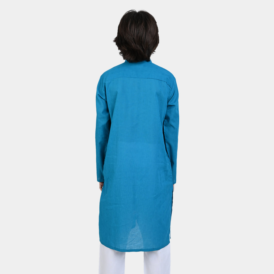 Boys Jacquard Basic Kurta (Self Boti)-Turkish