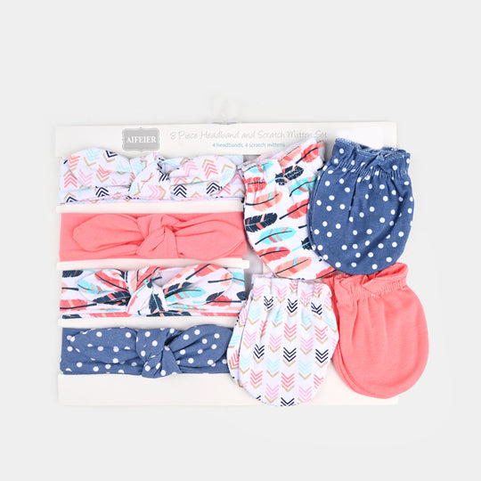 8-Piece Baby Headband & Mittens Set