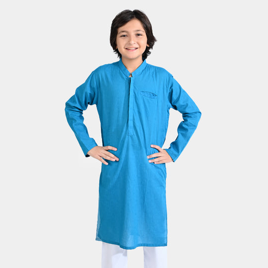 Boys Jacquard Basic Kurta (Self Boti)-Turkish