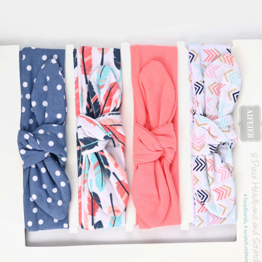 8-Piece Baby Headband & Mittens Set