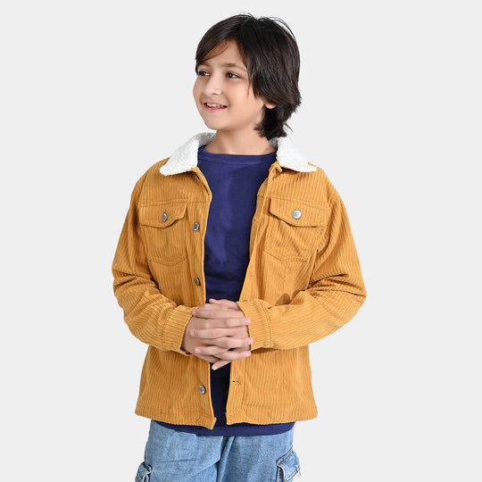 Boys Corduroy Woven Jacket-Musturd