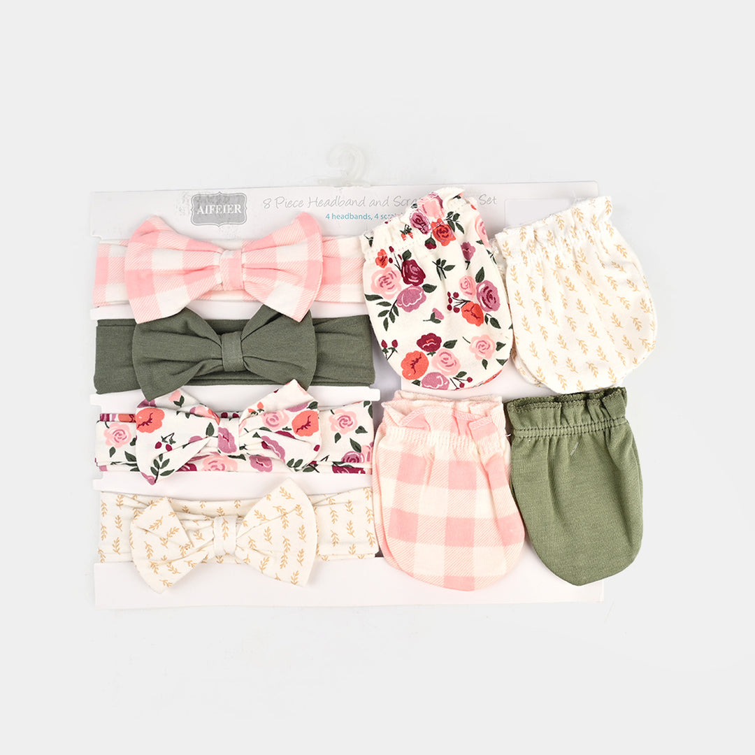 8-Piece Baby Headband & Mittens Set