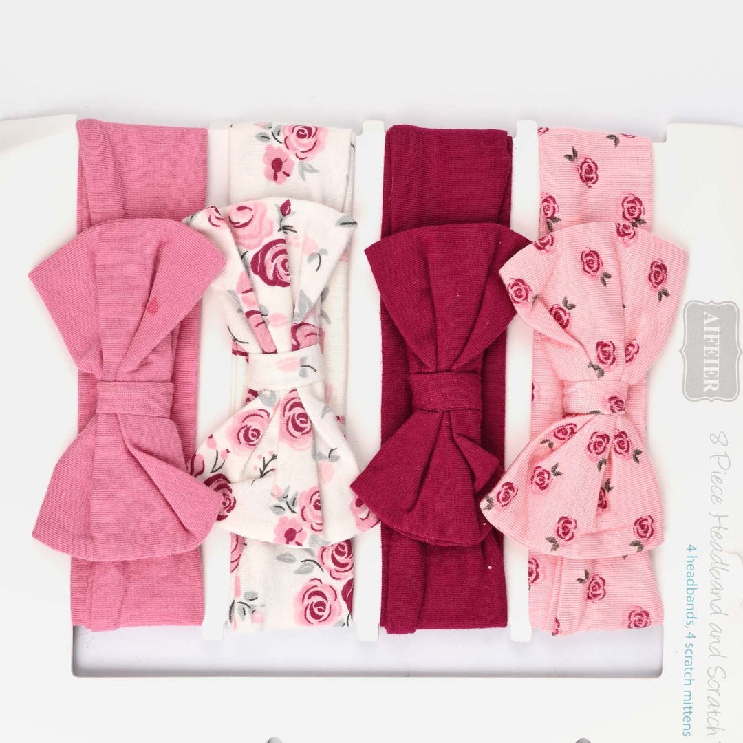 8-Piece Baby Headband & Mittens Set
