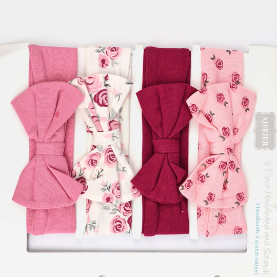 8-Piece Baby Headband & Mittens Set