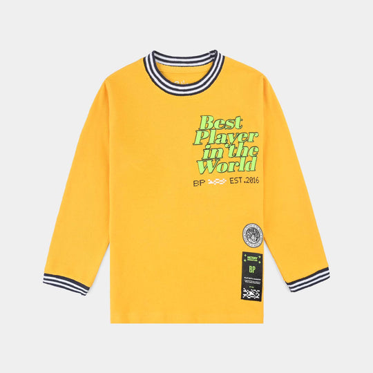 Boys Cotton Pk T-Shirt F/S Best Player-Citrus