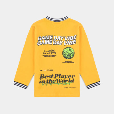 Boys Cotton Pk T-Shirt F/S Best Player-Citrus