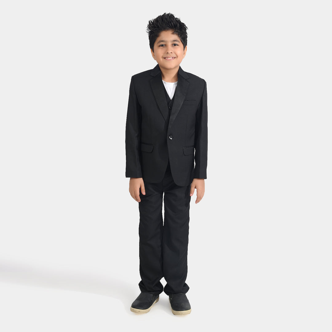 Boys Cotton Twill 3 Piece suit Classic Black